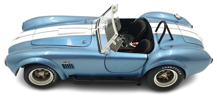 Kyosho 1/18 Scale Diecast 08048SBL - Shelby Cobra 427 S/C - Sapphire Blue/White