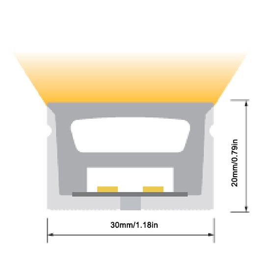 1 Meter Yard White Warm Neon Flexible LED Light Strip 12v - IP65 waterproof (100 LED/1m)