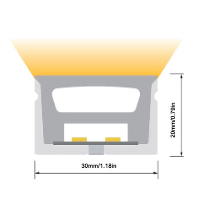 1 Meter Yard White Warm Neon Flexible LED Light Strip 12v - IP65 waterproof (100 LED/1m)