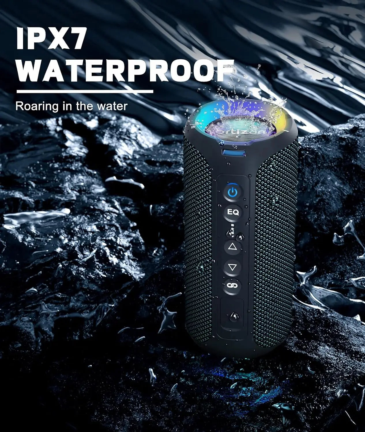 Ortizan 40W Portable Bluetooth Speaker, Enhanced Bass, IPX7 Waterproof, 30H Playtime